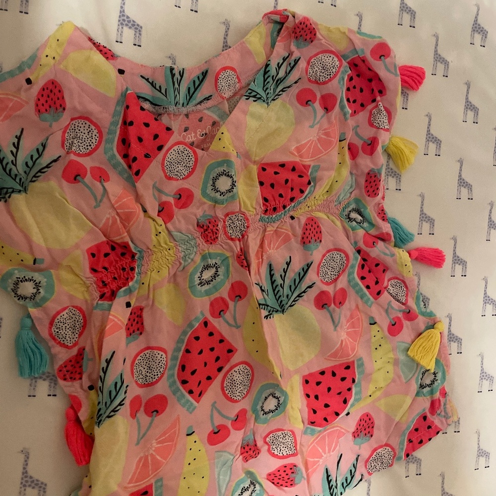 Tassels fruit coverup dress